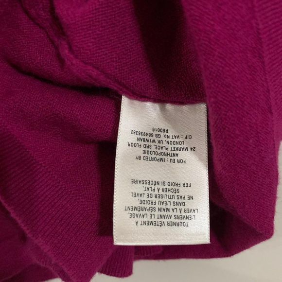 Anthropologie Rosie Netra Knit Top Sweater XS Scoop Neck Long Sleeves In Fucsia - Picture 7 of 7